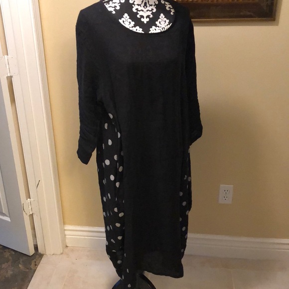 🇮🇹Shyloh Linen Polka dot side detail, pockets tunic made in Italy - Picture 1 of 12